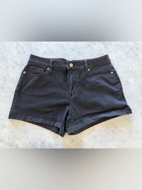 PAIGE Jetta Black Jimmy Jimmy Denim Shorts Size 29 Raw Hem Distressed